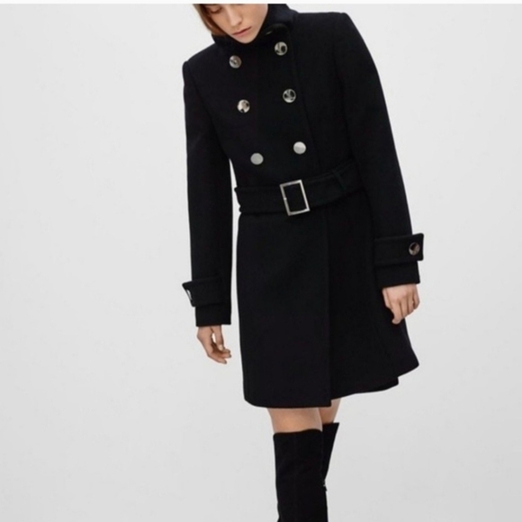 Aritzia Jackets & Blazers - Aritzia Black Double-Breasted Trench Coat